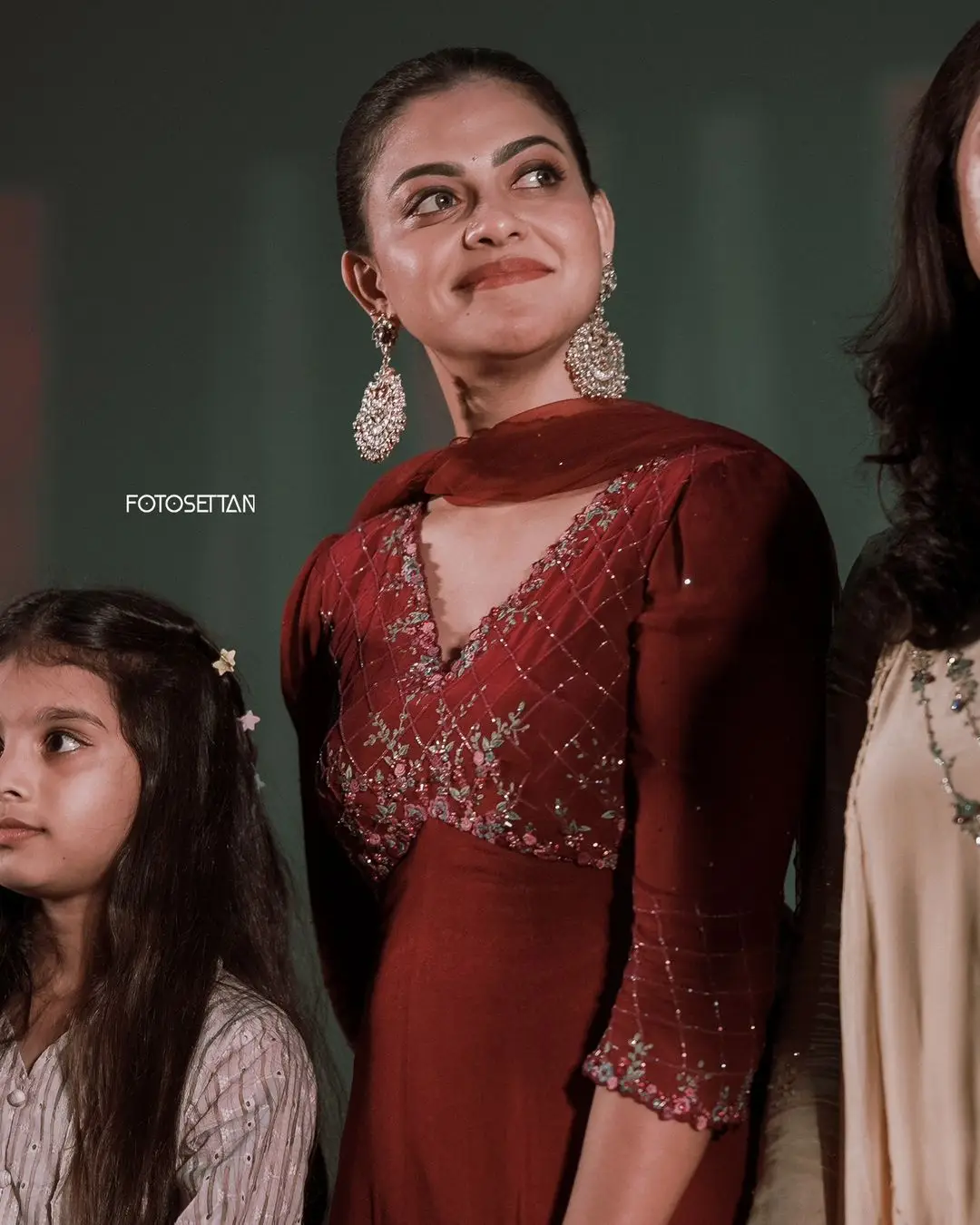 Anusree Nair In South Indian Traditional Maroon Dress